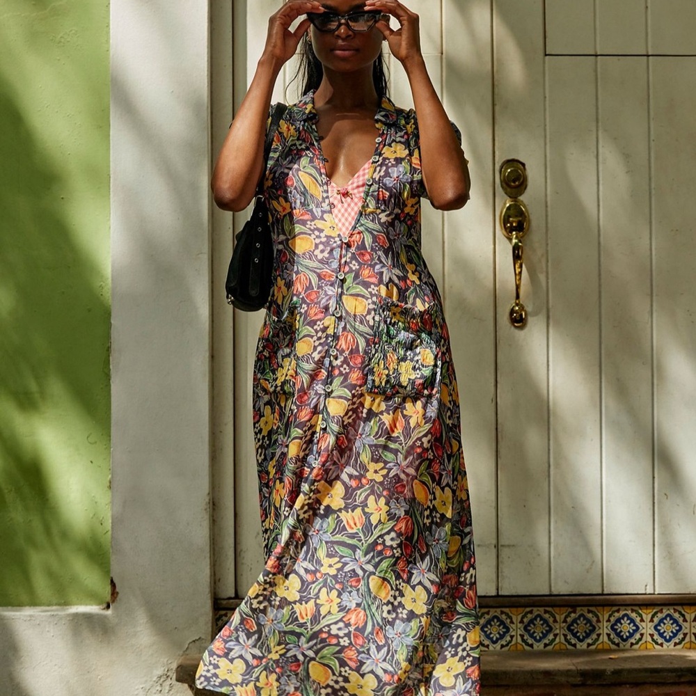 Free People Meringue Lemon Midi Dress